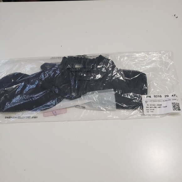 NWT Savage x Fenty‎ Cotton Essentials Unlined Bra in Caviar - Size 38DD - Picture 3 of 6